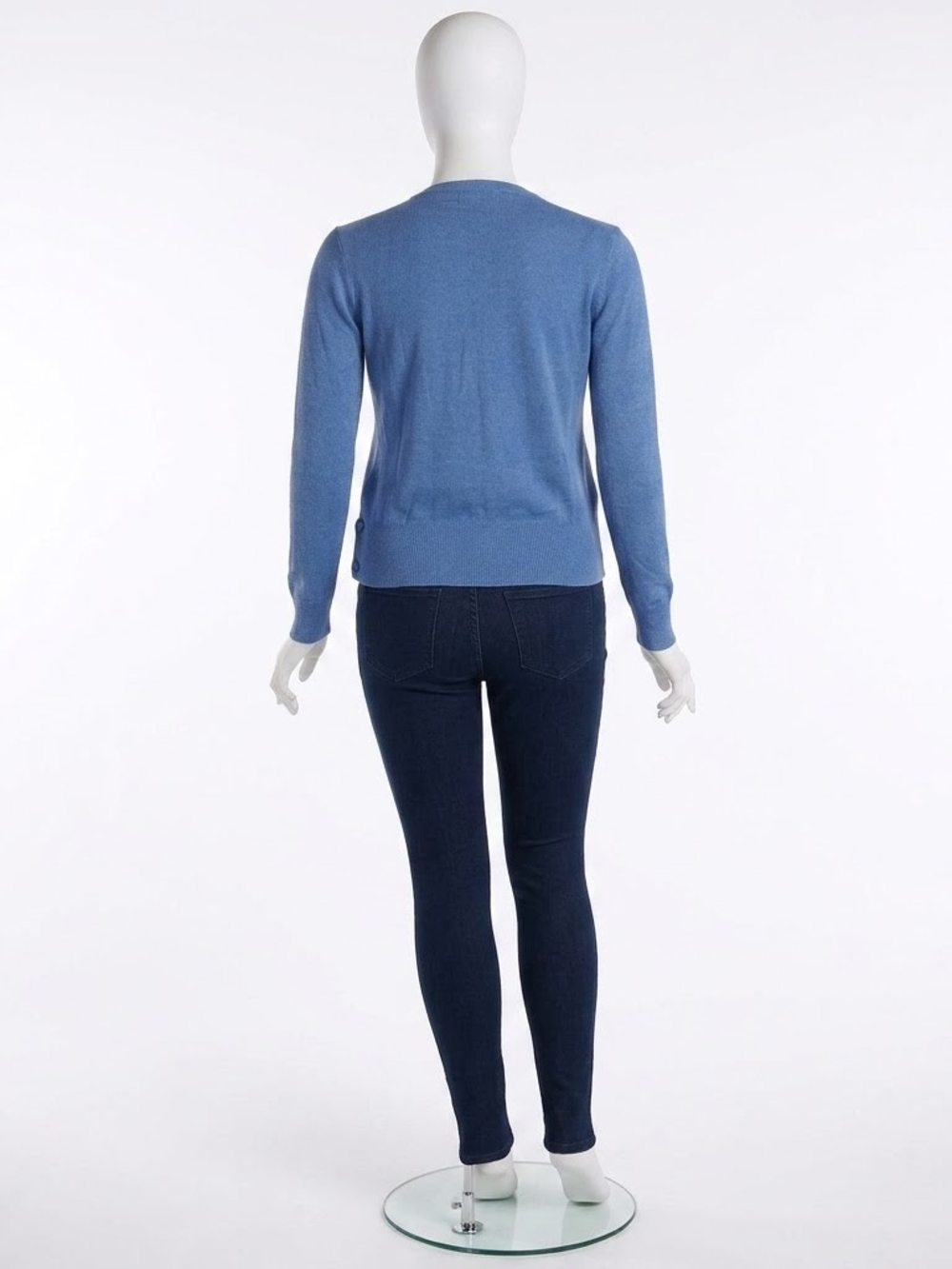 NIC+ZOE Blue Open Front Draped Waterfall Hem Cardigan Sweater Size L - Picture 2 of 6
